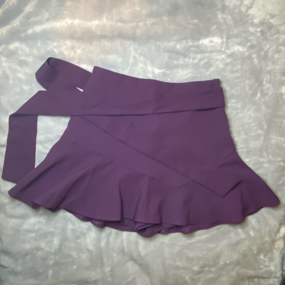 Zara Deep Purple Elegant Skirt with Shorts Underneath